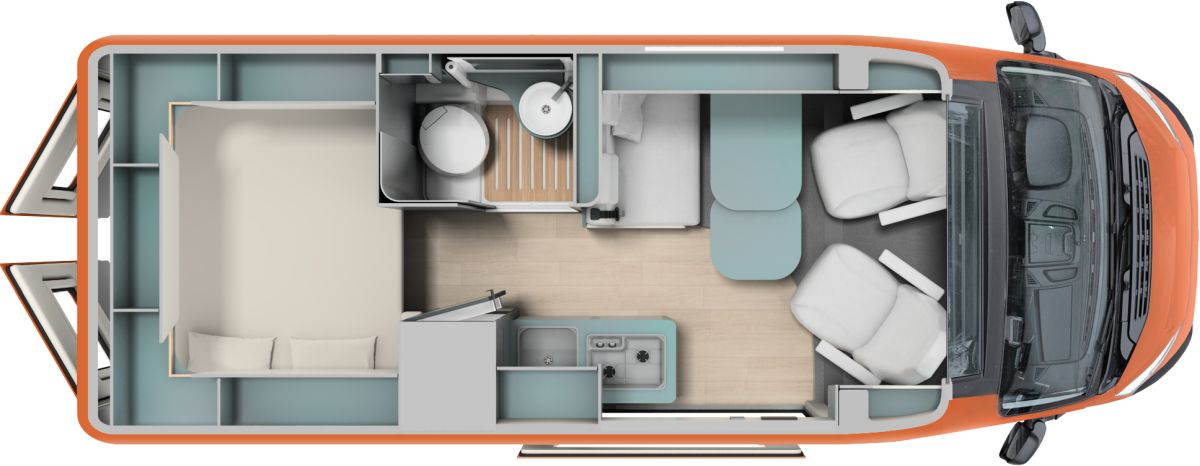 Laika Kosmo Camper Van Arancio Sicilia (Grundriss)